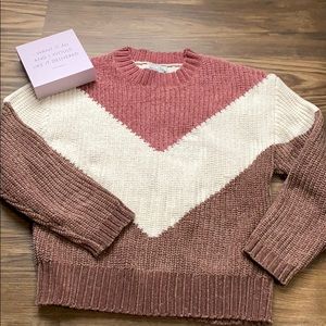 Tri color cozy sweater